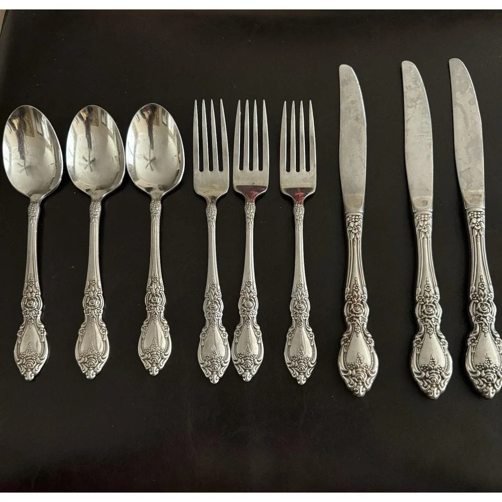 Oneida WORDSWORTH Stainless Flatware‎ 9 Pieces Spoon Fork Knife